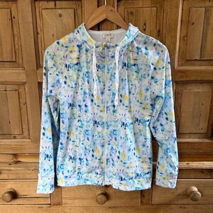 J. Crew Small Full Zip Athletic Long Sleeve‎ Hoodie Hooded Tie Dye